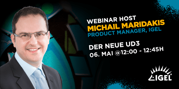 Michail Maridakis spricht auf der DISRUPT Webinars über den neuen UD3 am 06. Mai um 12:00 Uhr